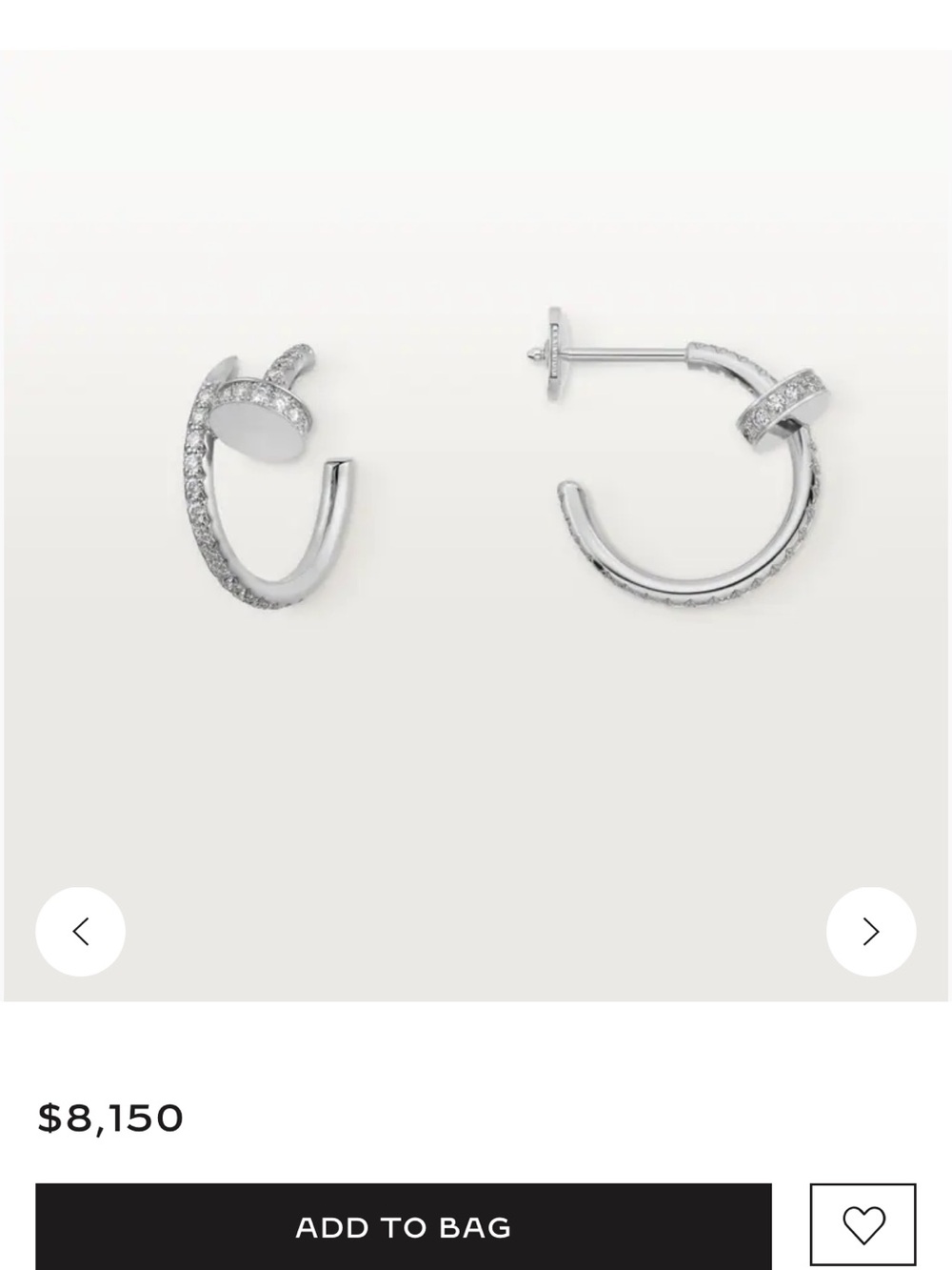 JUSTE UN CLOU HOOP EARRINGS, SMALL MODEL, PAVED - Picture 6 of 7